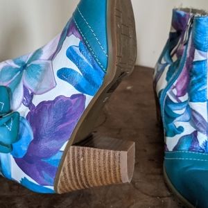 L'Artiste floral ankle boot handmade 37 (6.5)